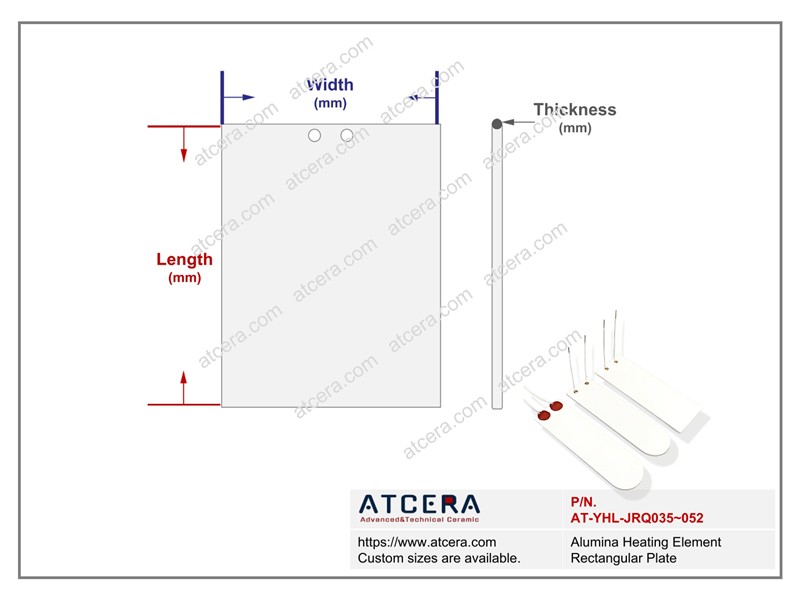 Alumina Heating Element Rectangular Plate