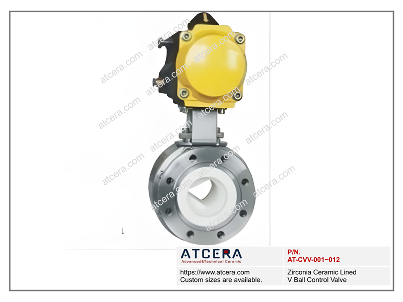 Drawing of Zirconia Ceramic Lined V Ball Control Valve