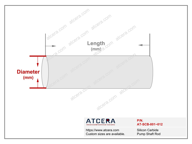 Drawing of Silicon Carbide Pump Shaft Rod