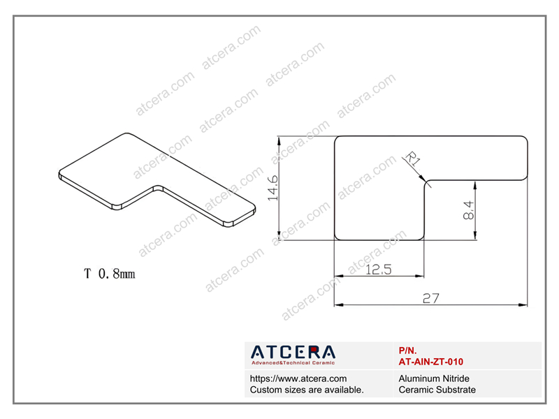 Drawing of AlN Substrate AT-AIN-ZT-010